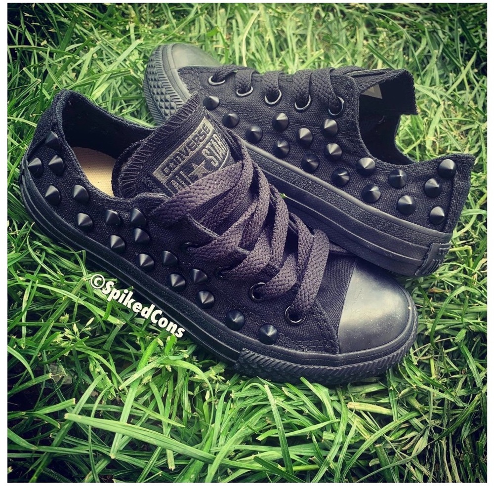 Converse Black Studded Low Top Sneakers